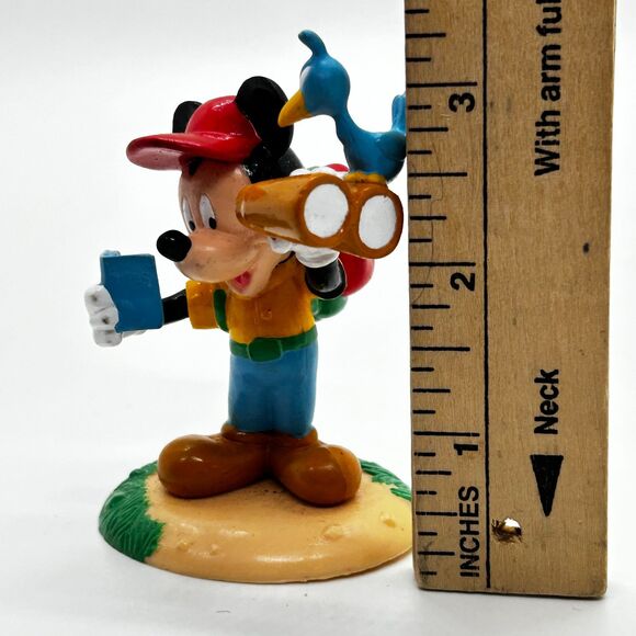 Vintage Disney Mickey Unlimited Hiking Birdwatching Mickey with Blue Bird Figure - Picture 4 of 5